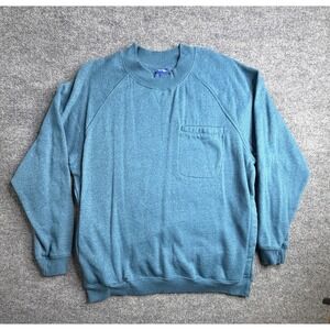 Vintage Active Joe Haband Sweatshirt Mens Large Blue Pocket Long Sleeve